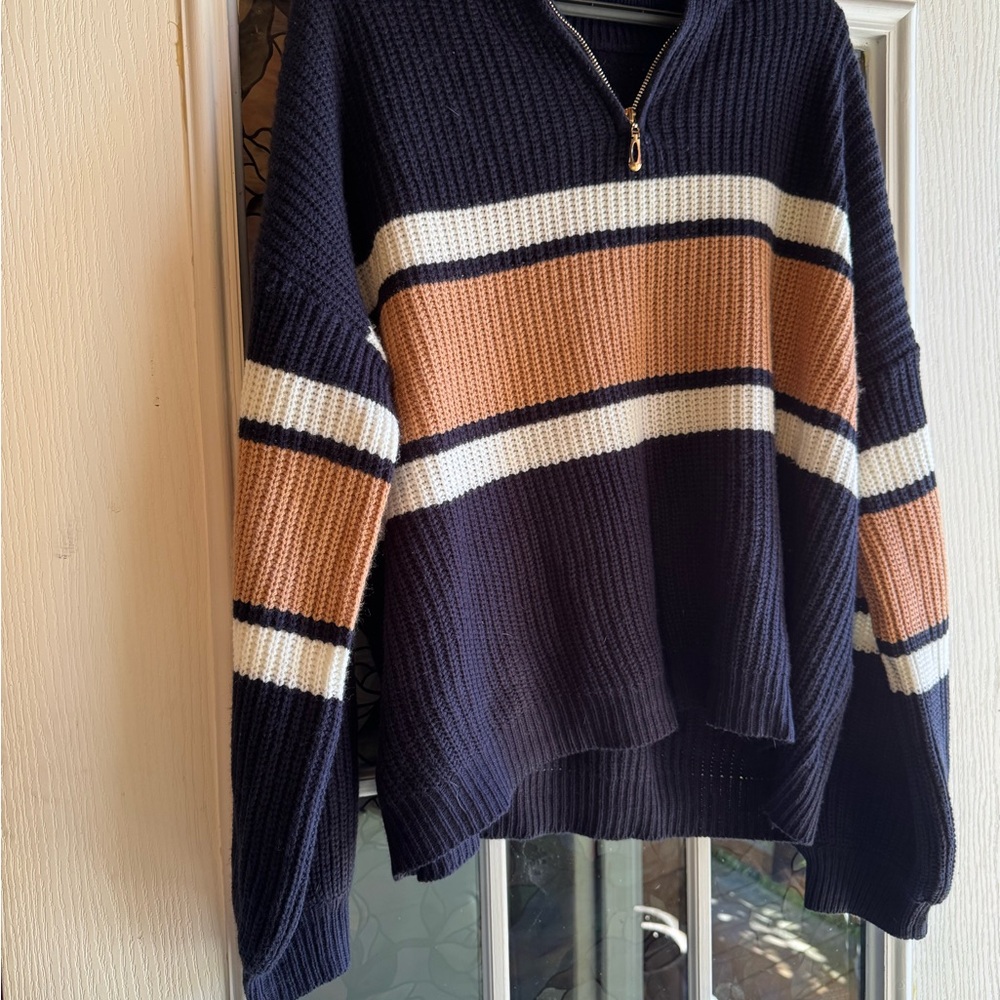 SHEIN Curve 3XL Knit Sweater - Black, Cream, Tan